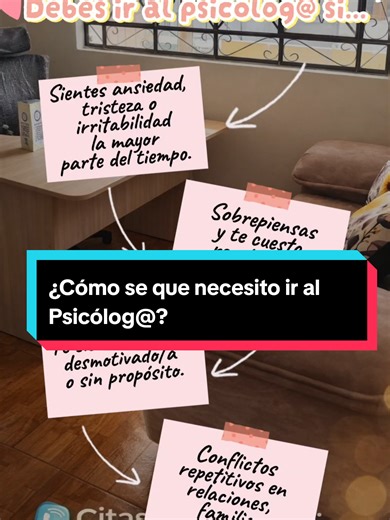 🧠 ¿Cómo saber si necesito ir al psicólogo? No tienes que “estar grave” para buscar ayuda. Podrías considerar orientación si: 🔹 Sientes tristeza, ansiedad o irritabilidad constante. 🔹 Sobrepiensas todo y te cuesta desconectar. 🔹 Tienes cambios en sueño o apetito. 🔹 Te sientes vacío/a o sin motivación. 🔹 Te cuesta poner límites o decir lo que sientes. 🔹 Repites los mismos conflictos en relaciones o familia. 🔹 Algo te duele… y no sabes cómo manejarlo. ⚠ Ir al psicólogo no es debilidad. Es a