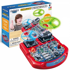 Dr. STEM: Circuit Science Lab - LED Light-Up STEM Kit, 18 Low Voltage Wiring & Electronics Experiments, Glow-In-The-Dark & Fast Spinning Fan, Kids 8