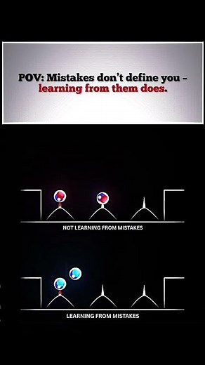 Mistakes don’t define you — learning from them does. #motivation #mindset #selfimprovement