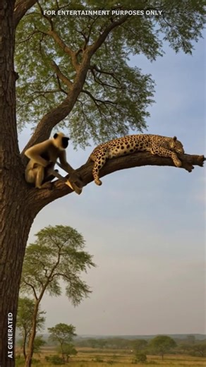 Clever Monkey Outsmarts a Leopard #ai | People Street Game