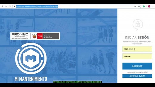 Cómo ingresar al sistema Mi Mantenimiento del Pronied - Trámites y Consultas Perú