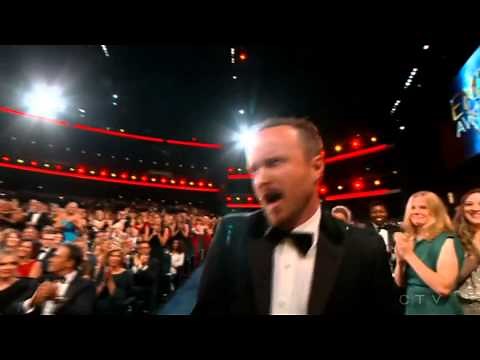 Aaron Paul wins an Emmy for "Breaking Bad" 2014
