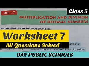 DAV class 5 maths unit 7 worksheet 7