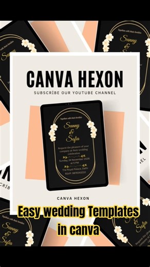 Easy steps to make wedding templates in Canva | Wedding invitation Card template | Canva hexon |
