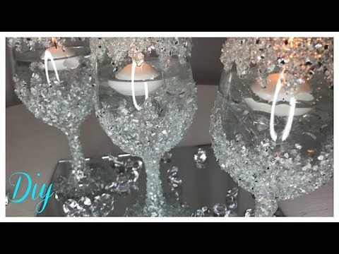 DIY CRUSHED GLASS CENTERPIECE 💍 BLING WEDDING SERIES