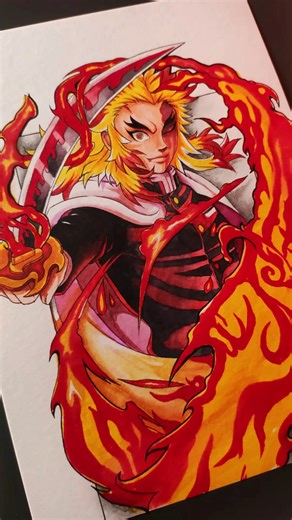 One Drawing… A Thousand Flames 🔥 | Rengoku Tribute