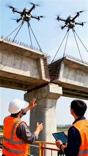 Drones Are Building Bridges Now | AI Changing Construction Forever #engineering #drone #shorts