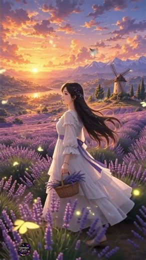 Walking Through Magical Lavender Fields at Sunset 🪻🌅 #peacefulmoments