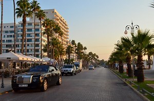 Finikoudes - Palm Trees Promenade in Larnaca, Cyprus