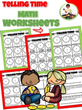 Telling Time Practice Worksheets (O'clock, Half Past, Quarter Past, Quarter to)