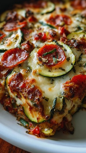 Zucchini Pizza Casserole: The Easy Indulgence You’ll Love All the cheesy, saucy flavors of pizza — minus the crust! This low-carb, veggie-loaded casserole uses shredded zucchini as the base, topped with savory meat sauce, gooey mozzarella, and your favorite pizza toppings. Comfort food made lighter (but still indulgent). Recipe Details Prep Time: 15 minutes Cook Time: 30–35 minutes Total Time: 45–50 minutes Servings: 6–8 Ingredients Zucchini Crust Base: 4 cups shredded zucchini 2 large eggs 1/2 