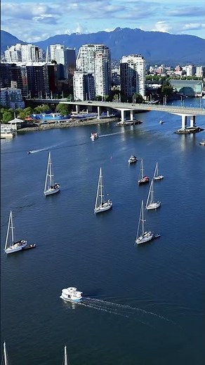 #shortvideo | Downtown Vancouver from Above 🇨🇦🚁 #skyline #sky #4kvideo #canada #views #beautiful