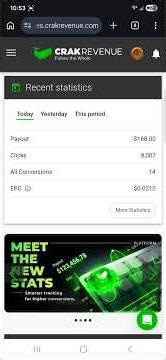 My CrakRevenue Earnings CPA AFFILIATE MARKETING