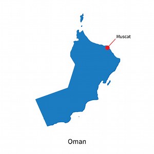Detaillierte Vektor-Karte und Hauptstadt des Oman, Muscat
