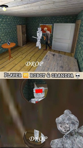 Player VS robot 🤖 & grandpa ☠️ |view jumpscare #shorts #robot #grandpa #jumpscare #viralshort #mp