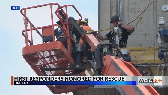 Urbana firefighters honored for U of I apartment rescue in July