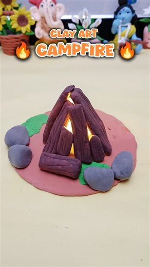 Cozy Campfire 🔥 | Creative Clay Art DIY#youtubeshorts #diy #craft