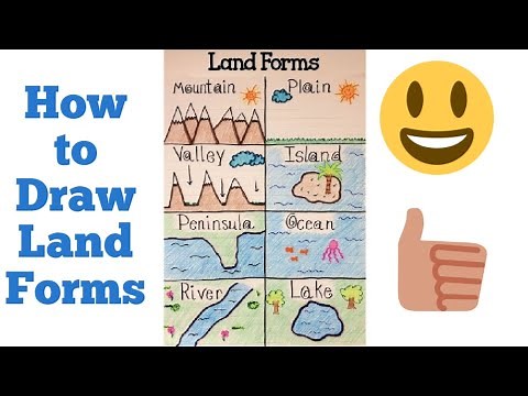 How to Draw the LandForms/ Land forms Drawing /Land Forms easy Drawing for Kids/Land forms drawing