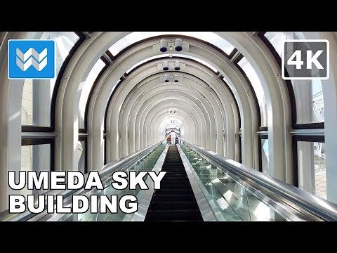[4K] WORLD'S HIGHEST ESCALATOR - Umeda Sky Building Walking Tour | Osaka, Japan Travel Guide