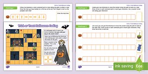 KS1 Unplugged Halloween Coding Activity