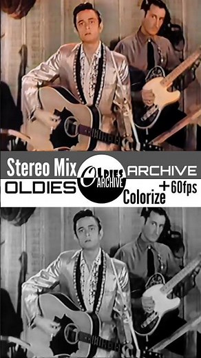 Johnny Cash - There You Go (Live TV Show, 1956) [Colorize + Stereo Mix + 60fps] #johnnycash #rip