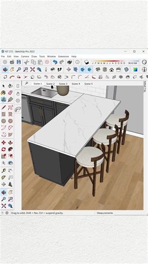 SketchUp Tutorial - Part 1 Bar Stool Modeling | Kitchen Series #sketchup #kitchen #sketchup_core