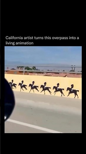 California artist turns this overpass into a living animation😍🌈