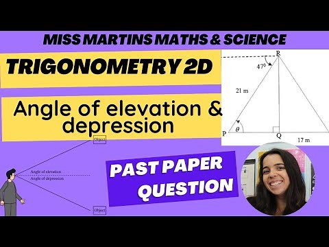 Grade 10 Trigonometry Exam Questions PART 2: Angle of elevation and Depression Question
