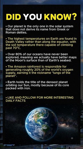 Facts About Earth You Didn't Know