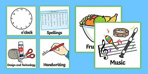 Visual Timetable A4 With Times