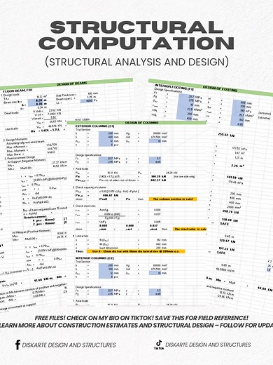 Structural Analysis and Design with Excel Templates