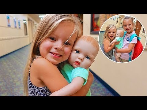 BABYSITS NEW BABY AT SCHOOL!