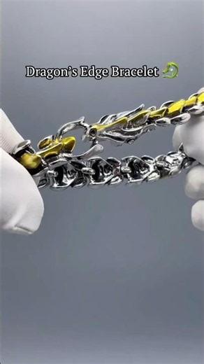 Hypoallergenic Silver & Gold Dragon Bracelet for Men 🐉. #bracelet #dragon #usashorts #usajewelry