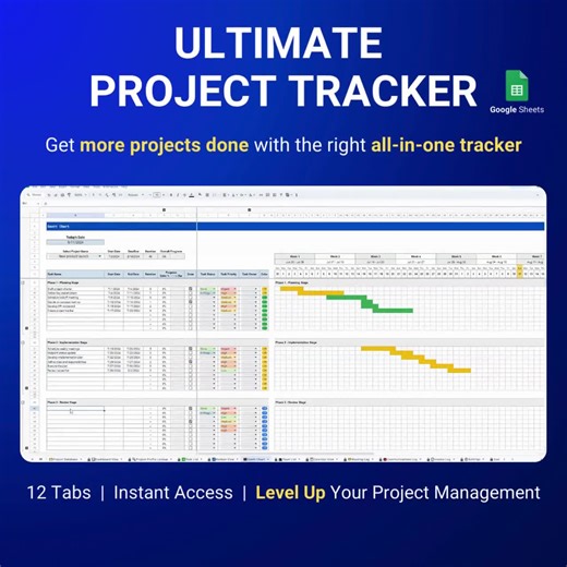 Project Management Template Multi Project Tracker Google Sheets Excel Gantt Chart Kanban Board Task Tracker Planner Small Business Dashboard - Etsy Canada