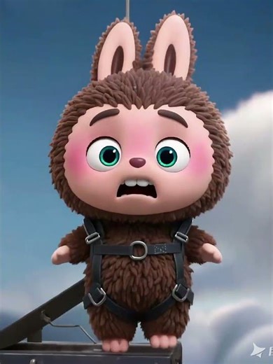 🎢 Terrified Bunny on the Edge of a Cliff! | Hilarious Animation Moment 😱🐰#labubu #cute