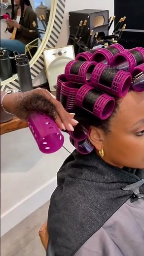 Roller set technique for gorgeous curls #hairtutorial #salon #curls
