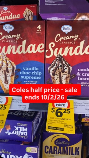 Tennille on Instagram: "Coles half price items spotted in store this week - sale ends 10/2/26 @colessupermarkets #coles #supermarket #grocery #groceries #foodshopping"