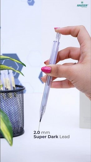 Hauser Hexon Mechanical Pencil – Super Dark 2mm lead with Built-in Sharpener