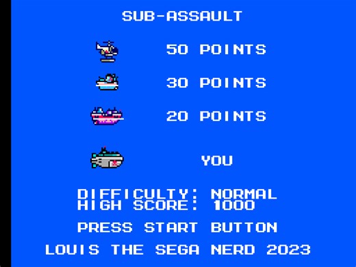 Sub-Assault SEGA Master System by Louis The SEGA Nerd