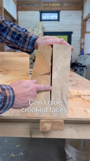 Sawdust Society on Instagram: "You Can’t Glue Wood Like This These massive bench legs were too crooked to glue, so I had to true the faces first. This short shows how I roughed in flat surfaces using a cordless planer, then finished the job by hand for control and accuracy. The legs are part of a rustic beam bench built from a 12×12 beam milled on my Norwood HD36, and this is just one step toward the final build. Not perfect yet — but getting very close. #woodworking #rusticfurniture #woodbench