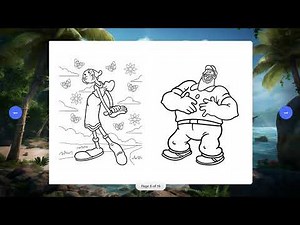 Popeye Coloring Book | Spinach Power Fun for Kids | MuazArts Coloring Book