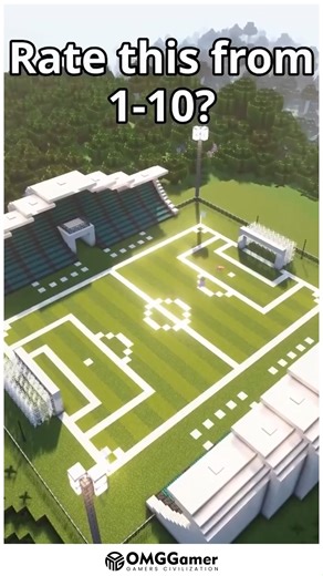 OMGGamer | 🏟️⚽ Minecraft Football Stadium With Realistic Pitch and Grandstands 🌿✨ ✨ Build an epic football (soccer) stadium featuring a well-marked... | Instagram