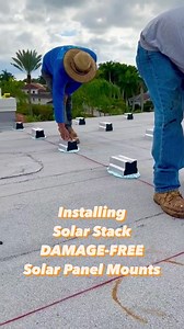 🚫 NO DRILLING! 🚫 NO LEAKS! Avoid drilling and leaks. Ask for SOLAR STACK, the only damage-free solar panel mount that meets the strictest building codes within North America! | Solar Stack - Damage-free solar panel mounts
