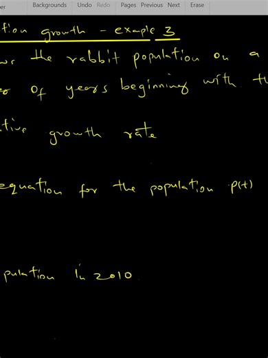 Population growth and decay ,example 3 Exponential growth and decay are fundamental applications of first-order differential equations and are widely used in mathematics, physics, biology, and engineering. In this video, we explore the complete concept of exponential growth and decay and solve problems step-by-step. In this lesson, you’ll learn: ✔ The differential equation model for exponential growth and decay ✔ How to derive the exponential solution formula ✔ Meaning of growth constant and dec