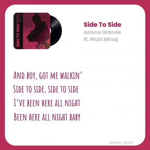 Side To Side - Ariana Grande ft. Nicki Minaj Lyrics