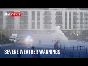 Severe weather warnings for areas of England and Northern Ireland