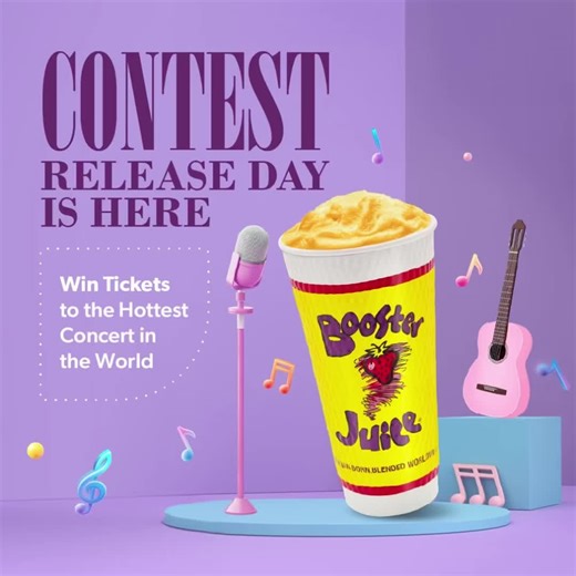 Can you feel the pulse of excitement? Drumroll please! 🥁🥁 Be a part of this golden era with Booster Juice to win two tickets to see a pop legend perform 🎤🎶 LIVE at Rogers Centre between November 14-23, 2024. Hope you enjoy her NEW album today.😉 Still can't guess who it is? Savour the taste of anticipation with every sip and bite. Follow us and stay tuned for more clues. 💜🤍 Here's how to enter: 🤍Download the Booster Rewards App 🤍Enter the promo code BOOSTERA13 in the Coupon Offers sectio