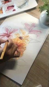 A healing watercolor floral | Slow art Soft flowers Calm mind