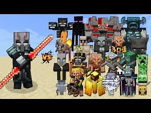 Commander vs Minecraft & Minecraft Dungeons mobs - Minecraft Mob Battle