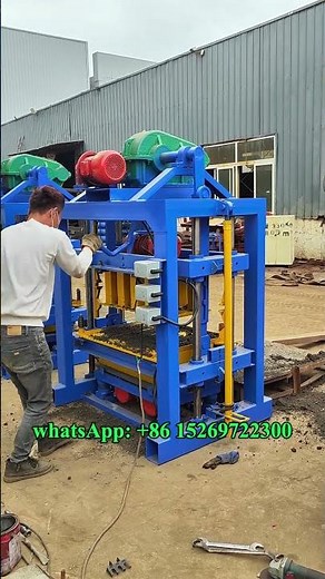 QTJ4-40 small manual concrete hollow solid block machine operation video for training #opeator